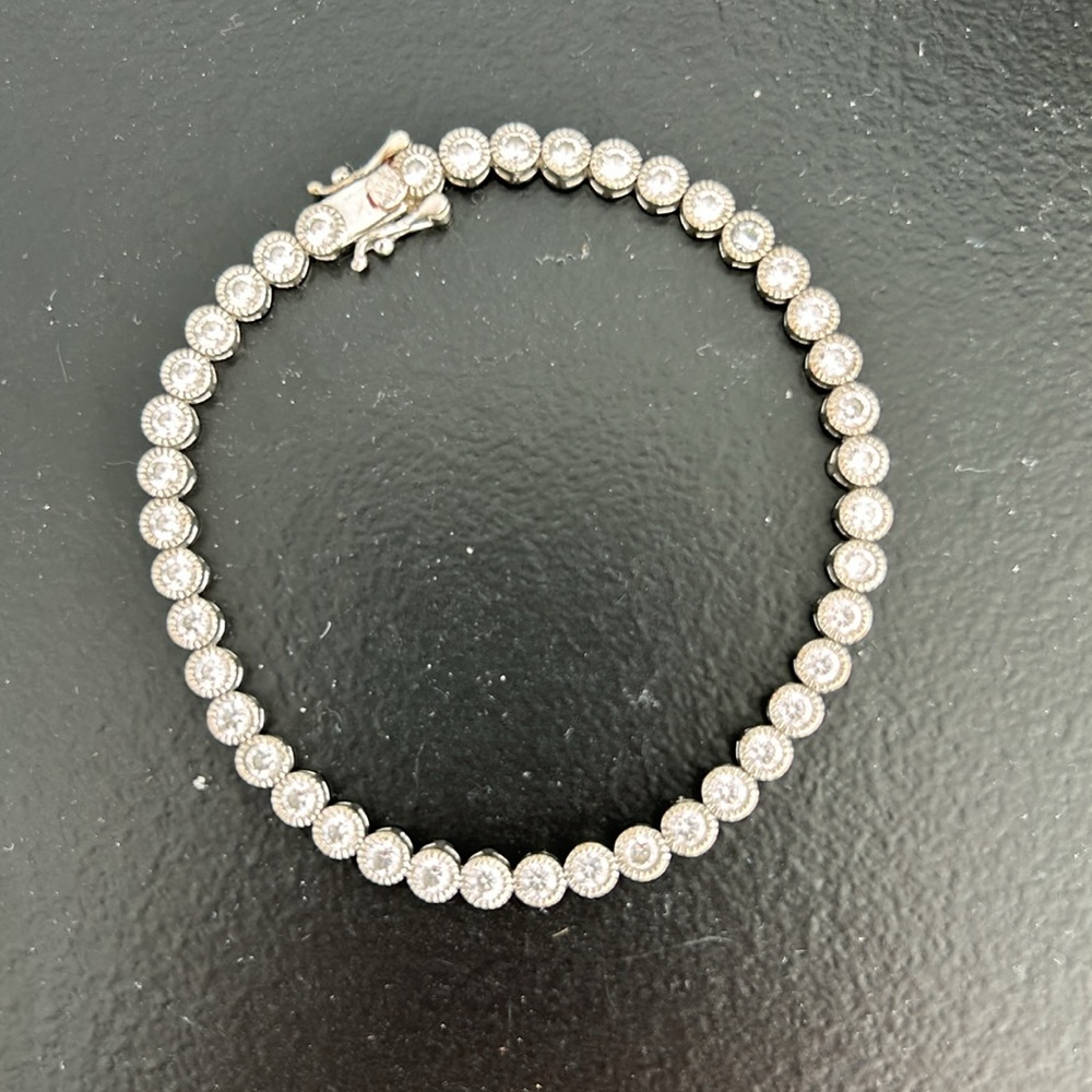 925 Sterling Silver Cubic Zirconia CZ 7 Inch Tennis Bracelet NWOT